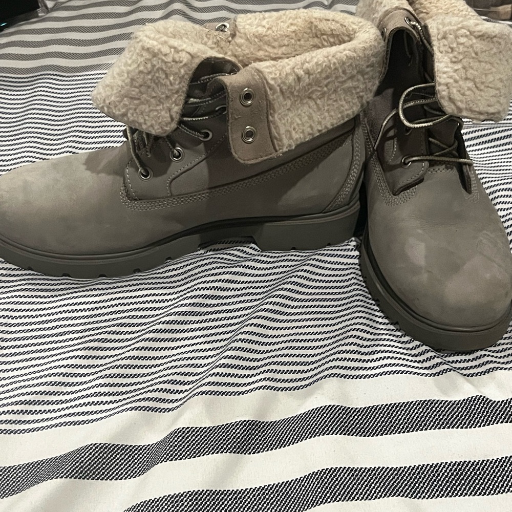 Timberland Ortholite Linden Woods Shearling-Lined Fold Down Boots: Size: US 8.5